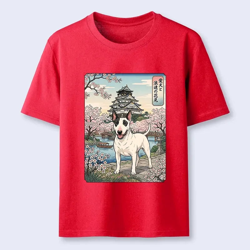 Vintage Cherry Blossom Art Tee for Summer