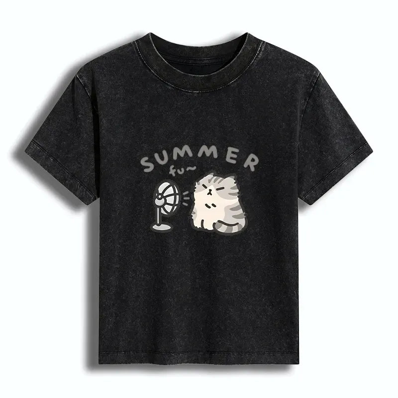 Washed women's tee for daily wear