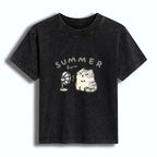 Washed women's tee for daily wear