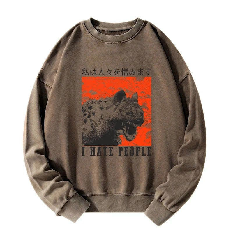 Japanese Vintage Washed Sweatshirt for Streetwear