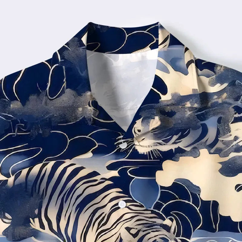 Vintage Tiger Wave Shirt Free Shipping