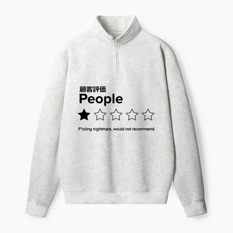 Japanese Half Zip Fleece Sweatshirt for Streetwear