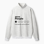 Japanese Half Zip Fleece Sweatshirt for Streetwear