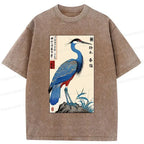 Kyoto-Lion Colorful Crane Washed T-Shirt
