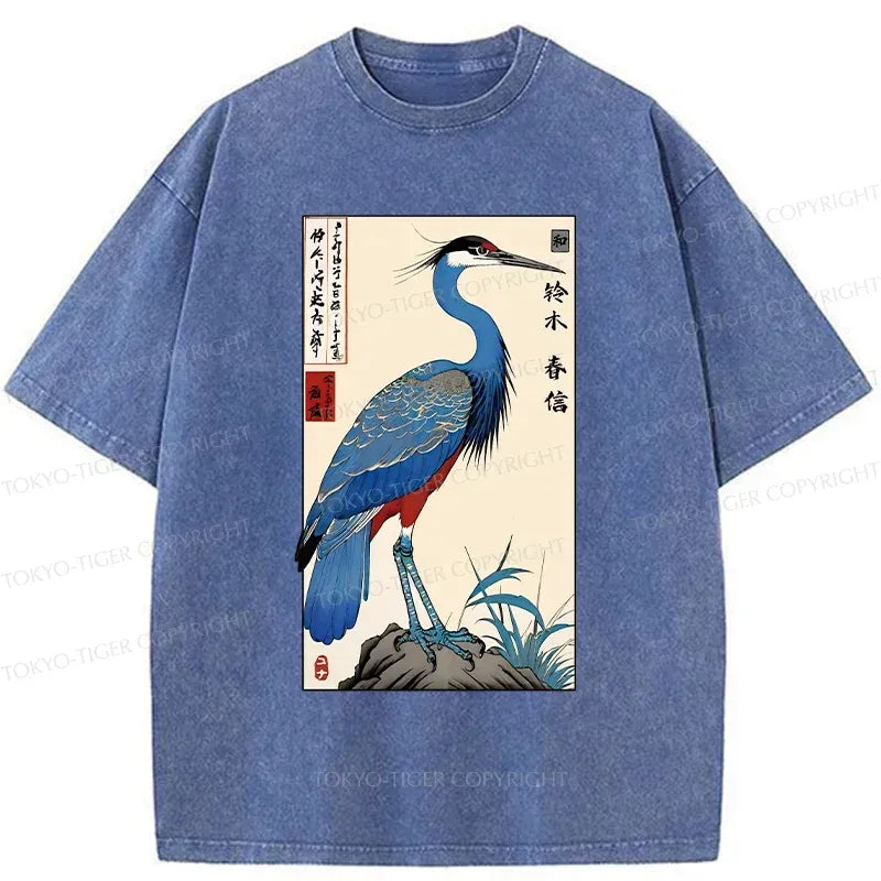 Japanese Vintage Crane T-Shirt Free Shipping