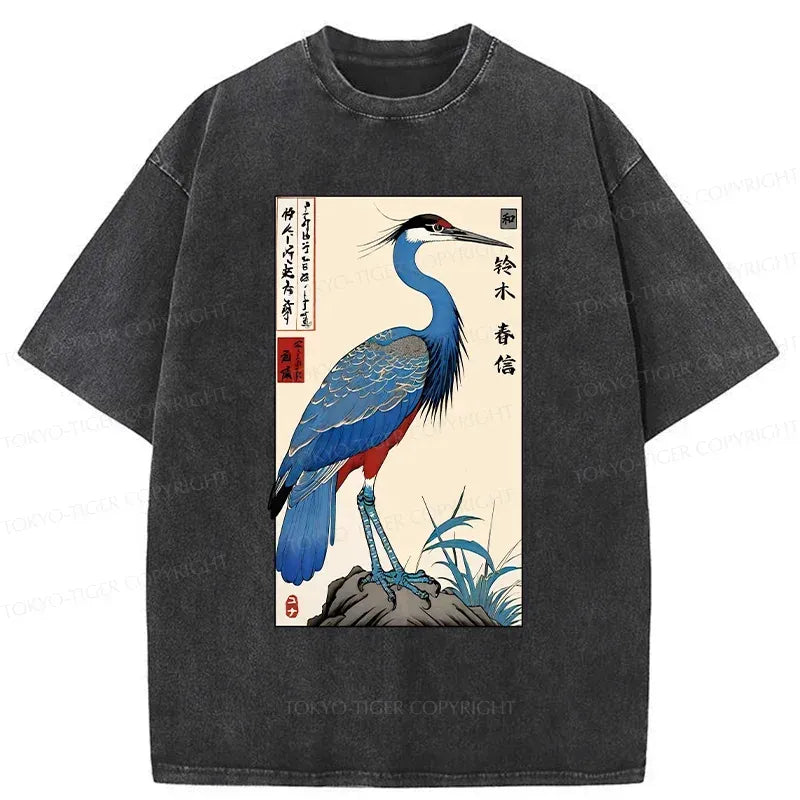 Japanese Vintage Crane T-Shirt Free Shipping