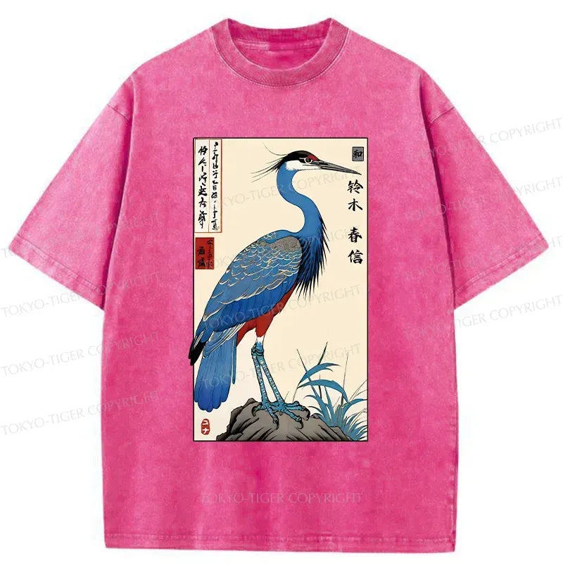 Japanese Vintage Crane T-Shirt Free Shipping