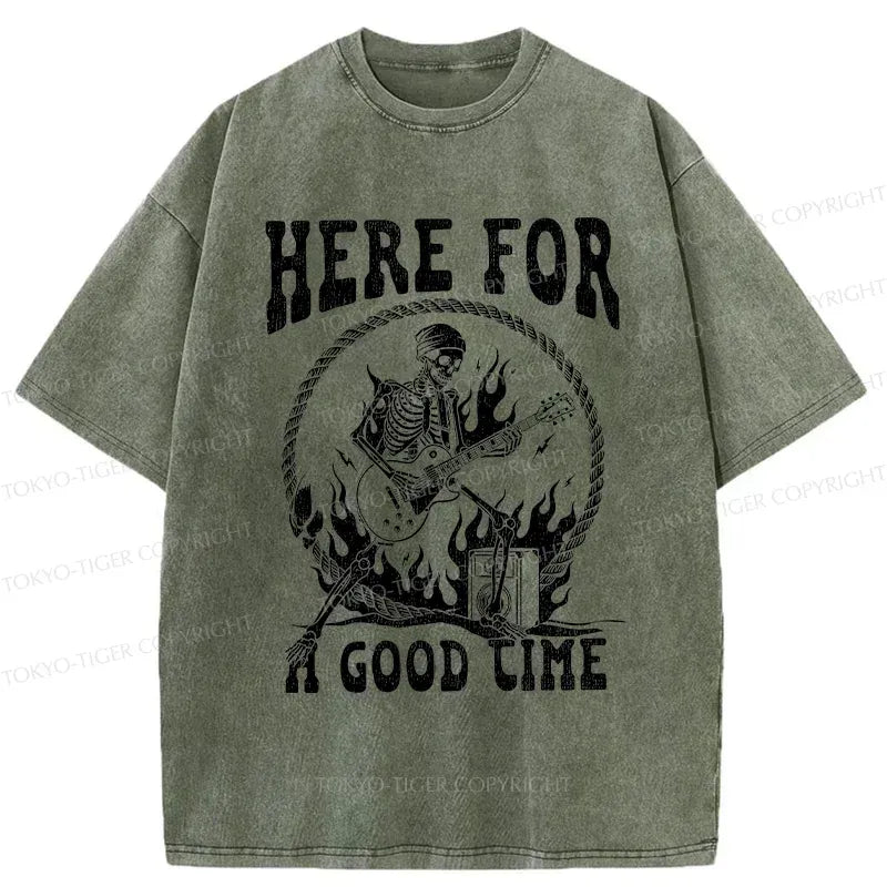 Kyoto-Lion Rock Skull Funny Washed T-Shirt