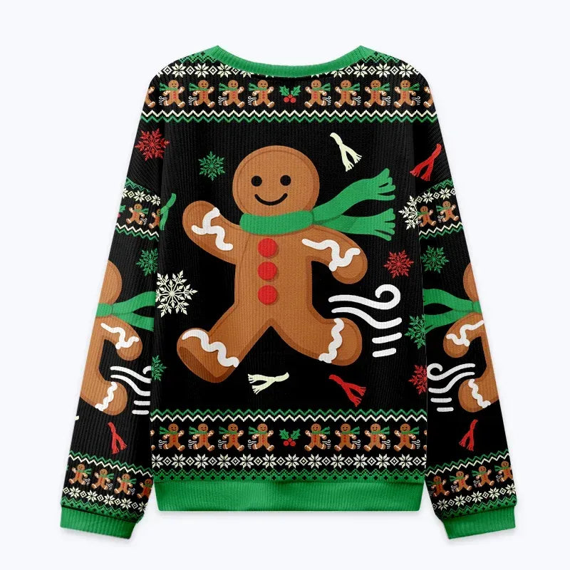 japanese style gingerbread man christmas sweatshirt