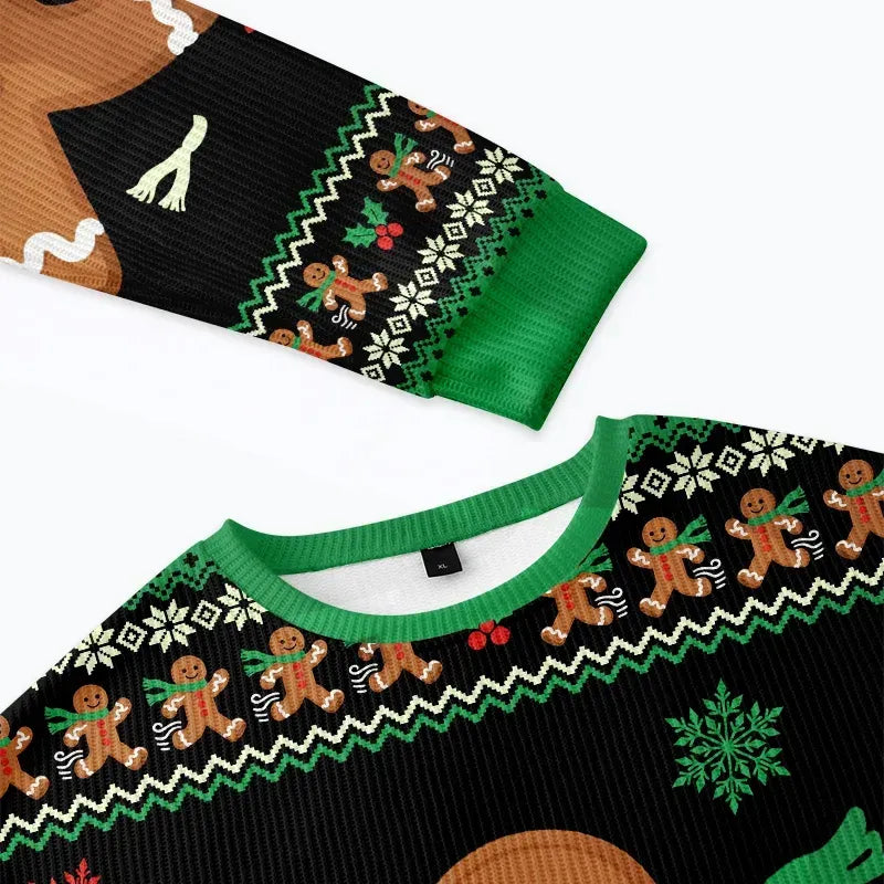 japanese style gingerbread man christmas sweatshirt