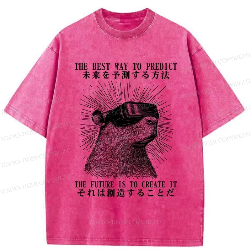 Kyoto-Lion How To Predict The Future Washed T-Shirt