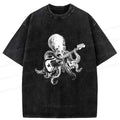 Japanese octopus guitarist washed t-shirt