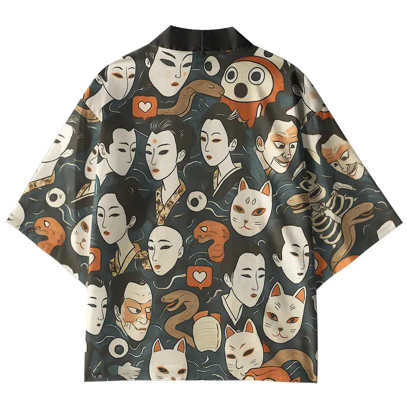 Unisex Kimono Cardigan with 3/4 Sleeves
