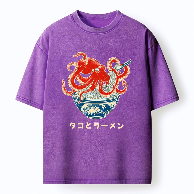 Octopus Eating Ramen T-Shirt for Anime Convention