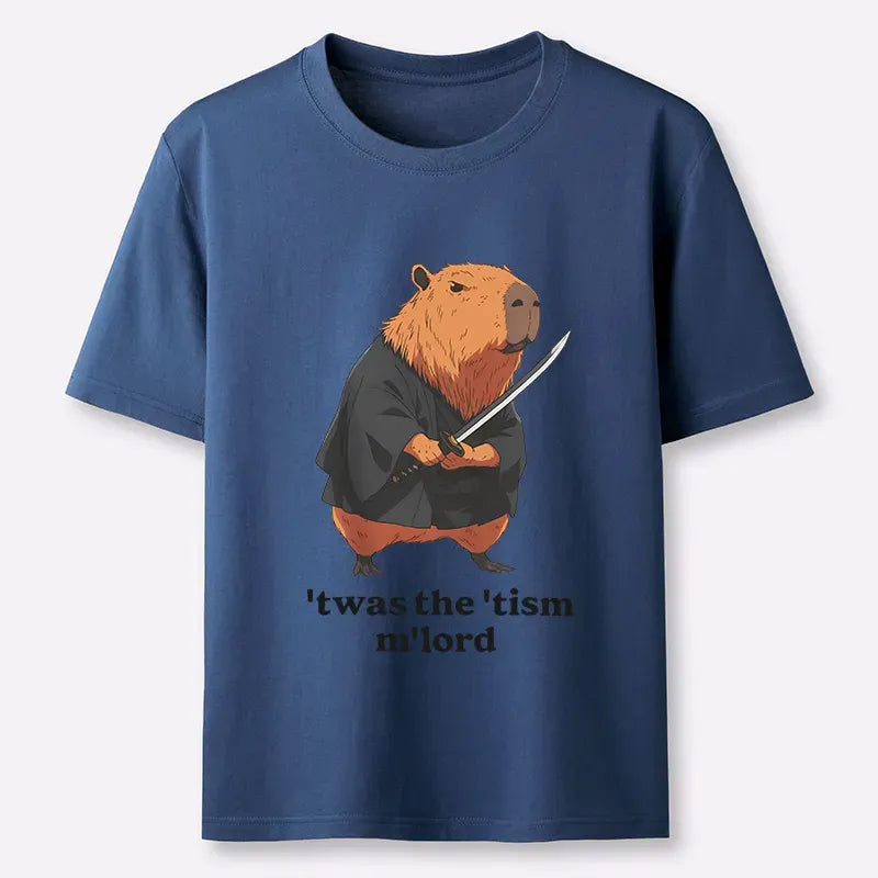 Samurai Capybara T-Shirt for Daily Wear