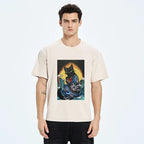 japanese dragon black cat t-shirt