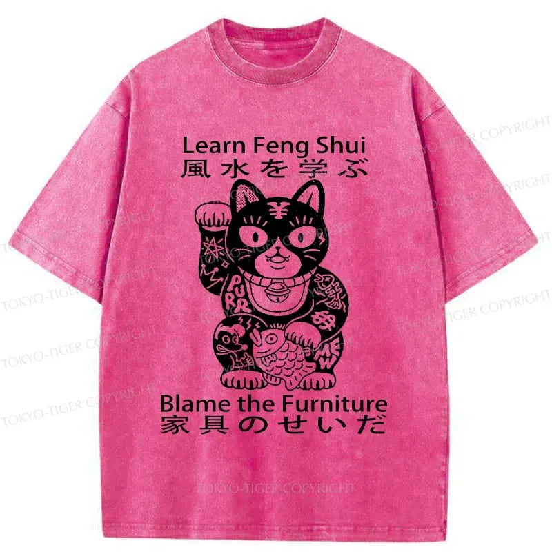 Kyoto-Lion Learn Feng Shui Washed T-Shirt