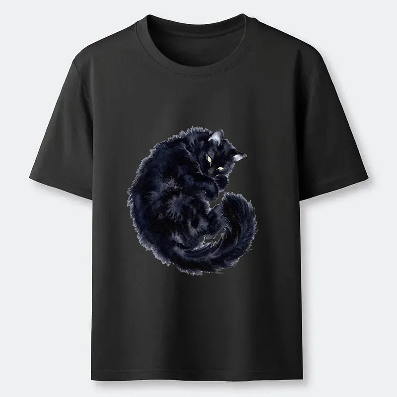 Dark cat rest mode unisex tee