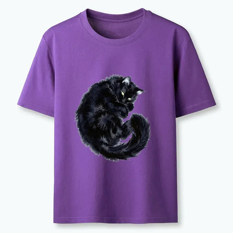 Dark cat rest mode unisex tee