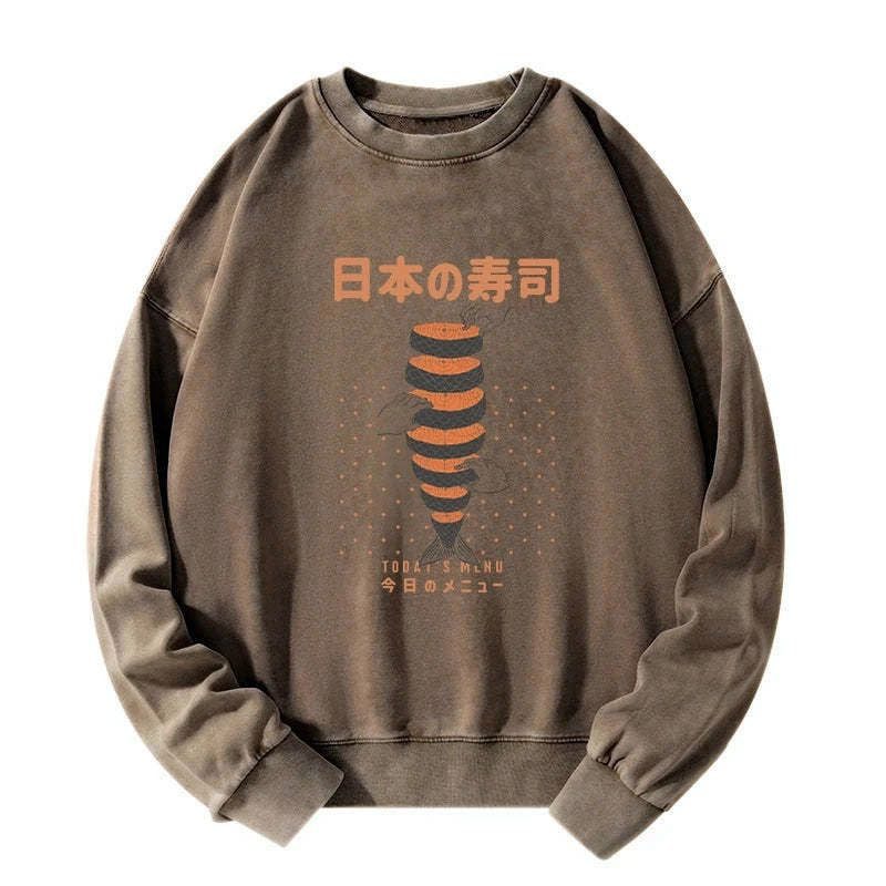 Kyoto-Lion Today's Menu Washed Sweatshirt