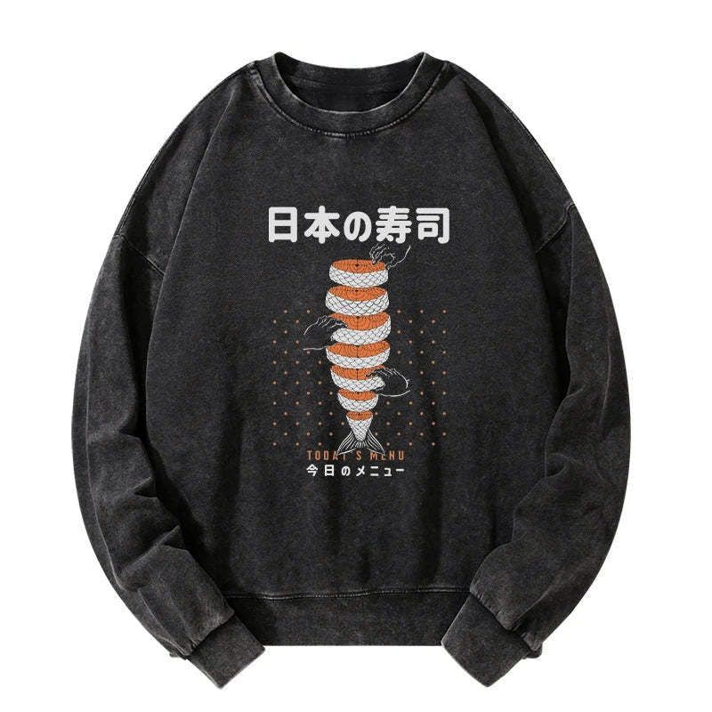 Kyoto-Lion Today's Menu Washed Sweatshirt