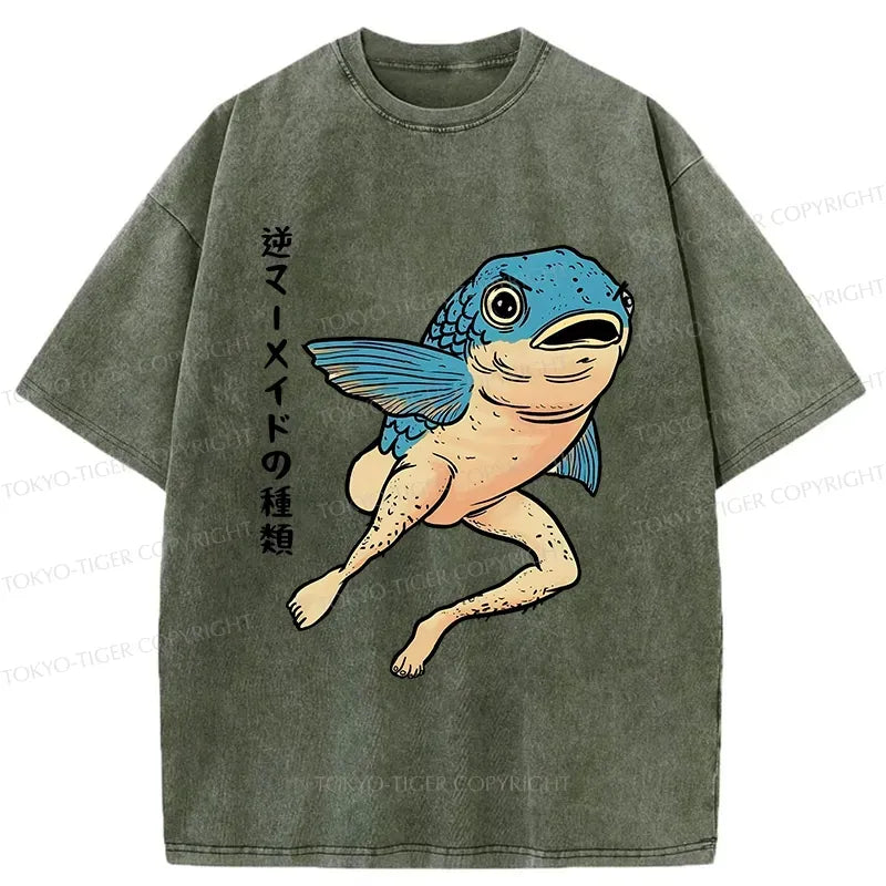 Kyoto-Lion Types Of Reverse Mode Washed T-Shirt