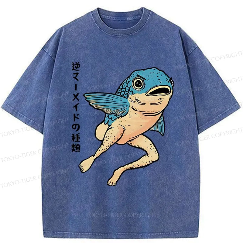 Kyoto-Lion Types Of Reverse Mode Washed T-Shirt