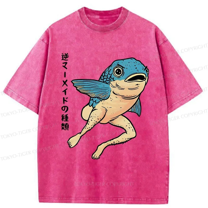 Kyoto-Lion Types Of Reverse Mode Washed T-Shirt