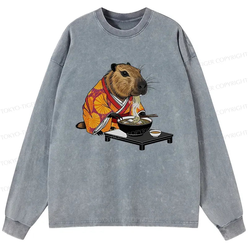 Trendy Capybara Ramen Shirt for Summer