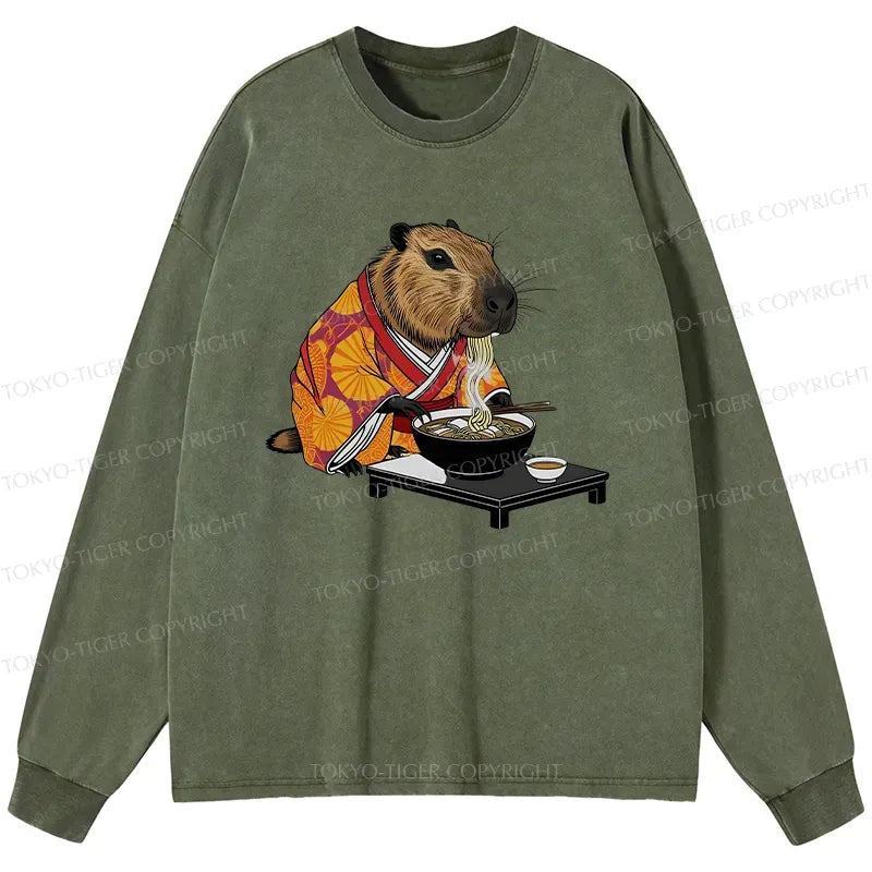 Japanese Kyoto-Lion Washed Long Sleeve Tee