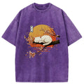Japanese Cat Sakura Washed T-Shirt