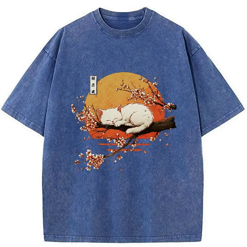 Sakura Cat T-Shirt Best Seller
