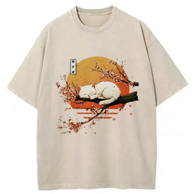 Sakura Cat T-Shirt Best Seller