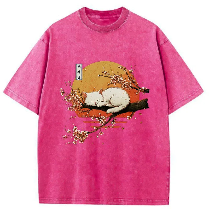 Vintage Ukiyo-e Cat T-Shirt for Daily Wear