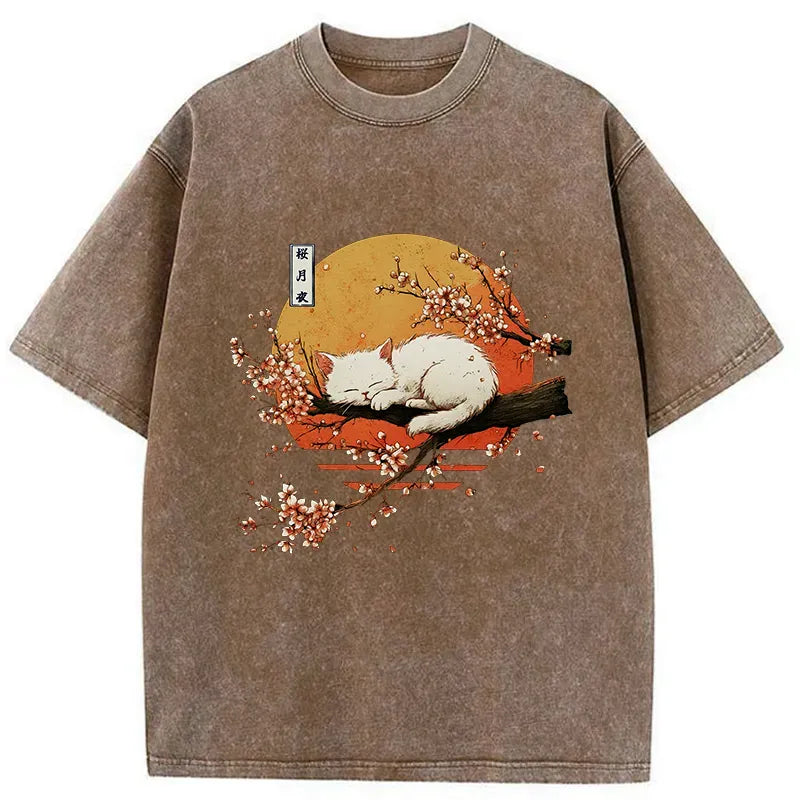 Sakura Cat T-Shirt Best Seller