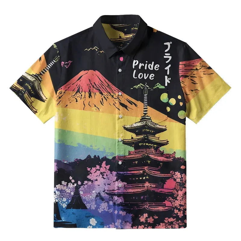 Japanese Landscape Shirt for Vacation