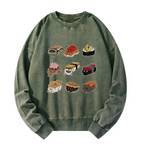 cute cat sushi sweatshirt for japanese style