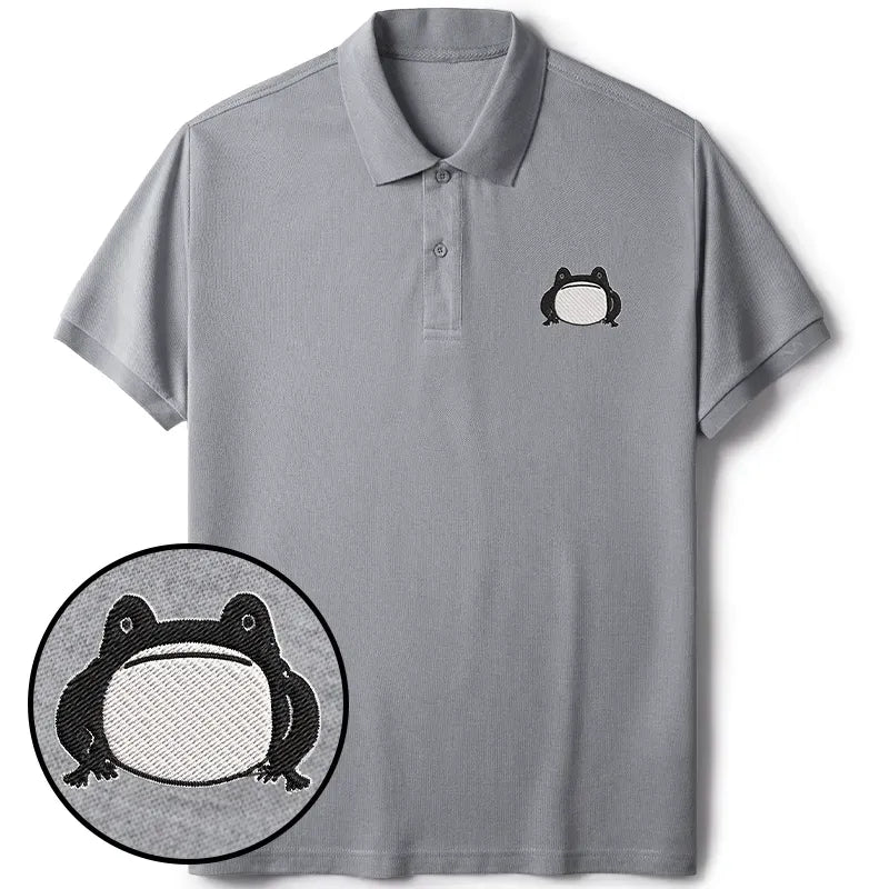 Unisex frog embroidered polo t-shirt