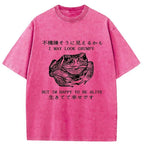 Japanese Calm Frog Washed T-Shirt