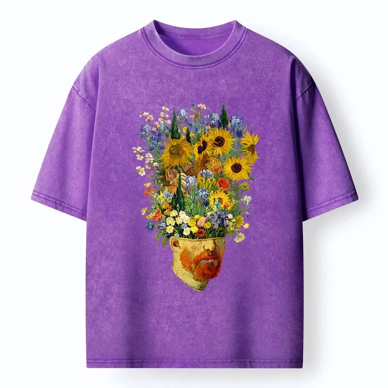 Japanese vintage washed t-shirt for summer