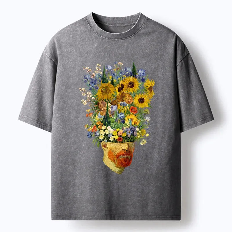 Japanese vintage washed t-shirt for summer