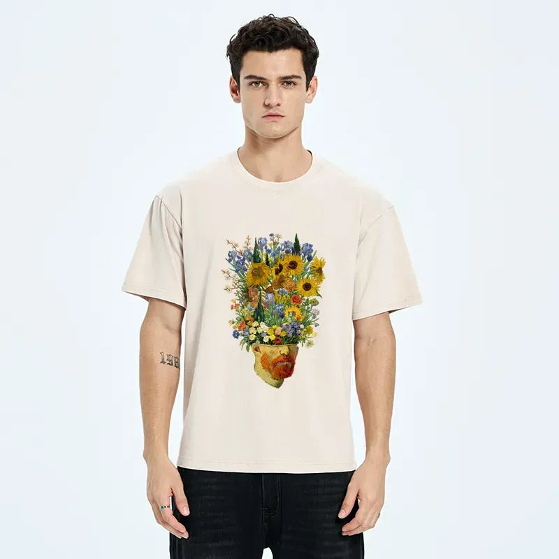 Japanese vintage washed t-shirt for summer