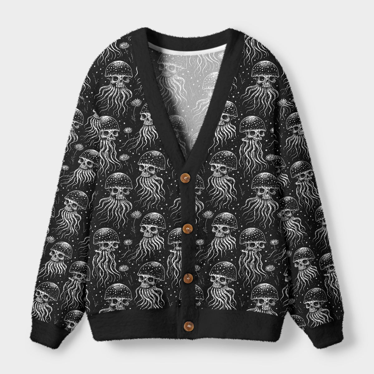 Kyoto-Lion Skeleton Octopus From The Depths Ugly Cardigan Sweater