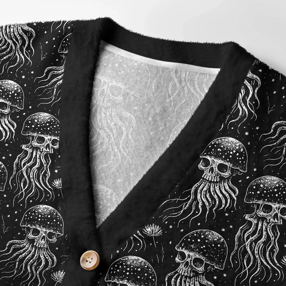 Kyoto-Lion Skeleton Octopus From The Depths Ugly Cardigan Sweater