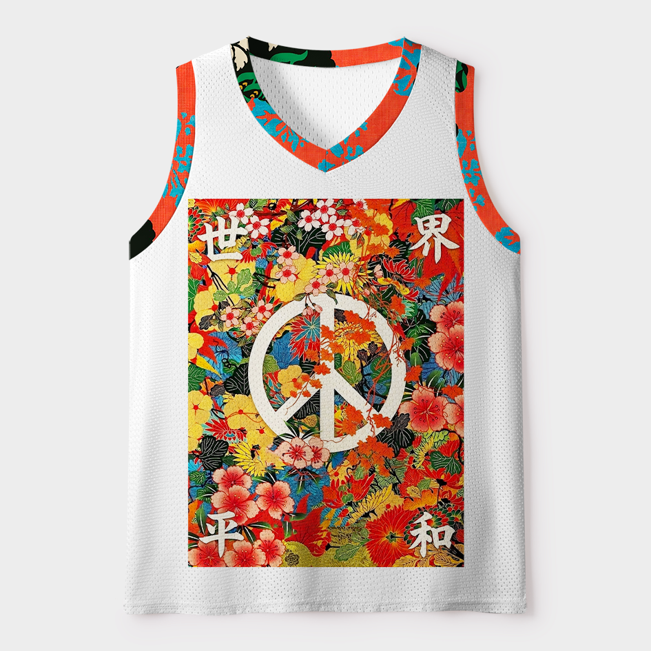 japanese floral mesh tank top streetwear