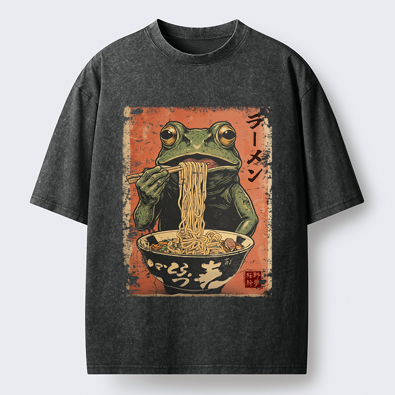 Japanese Ramen Frog T-Shirt for Gift Idea