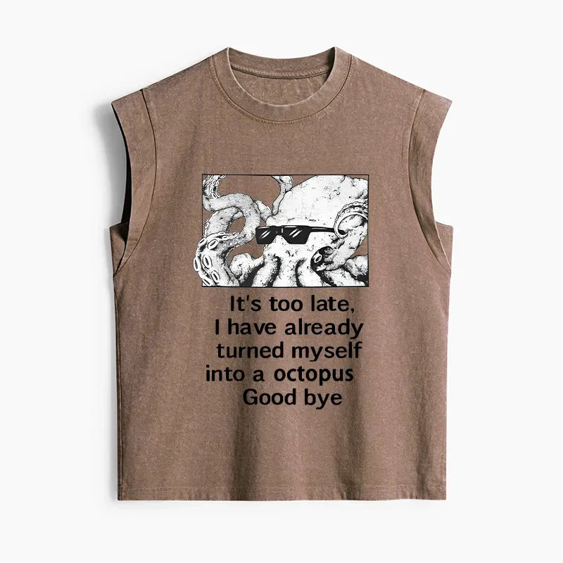 Japanese vintage octopus tank top for women