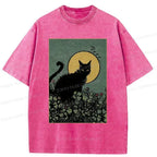 Black Cat Vintage Washed T-Shirt
