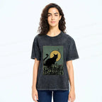 Japanese Black Cat Washed T-Shirt