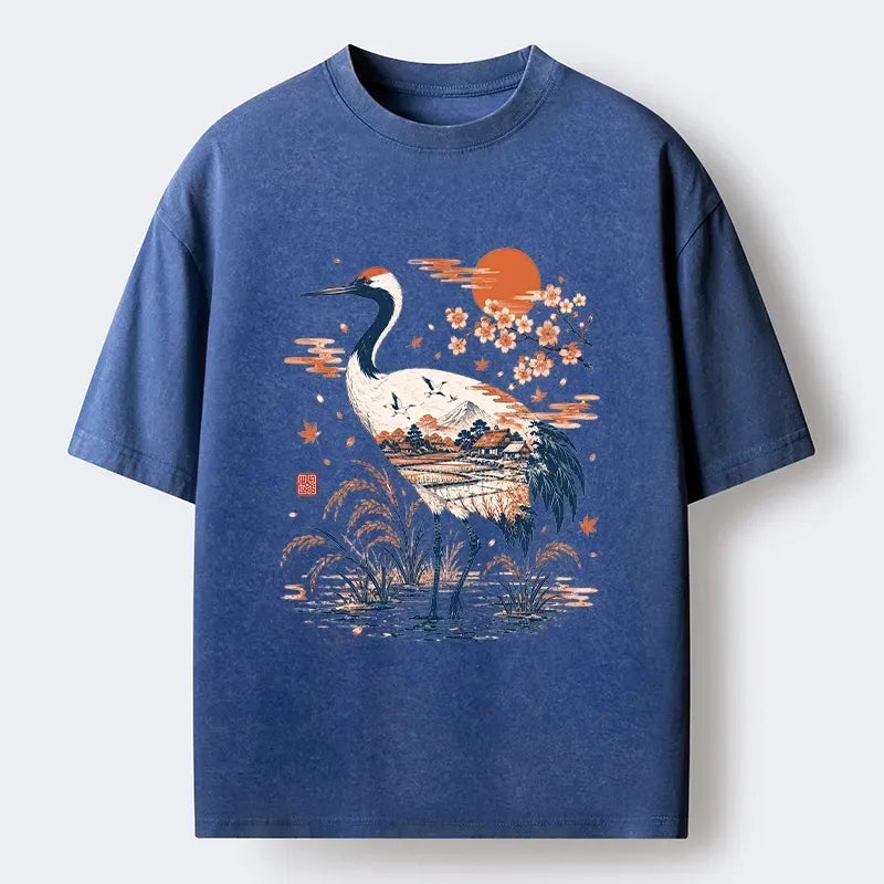 Kyoto Lion Crane Washed T-Shirt